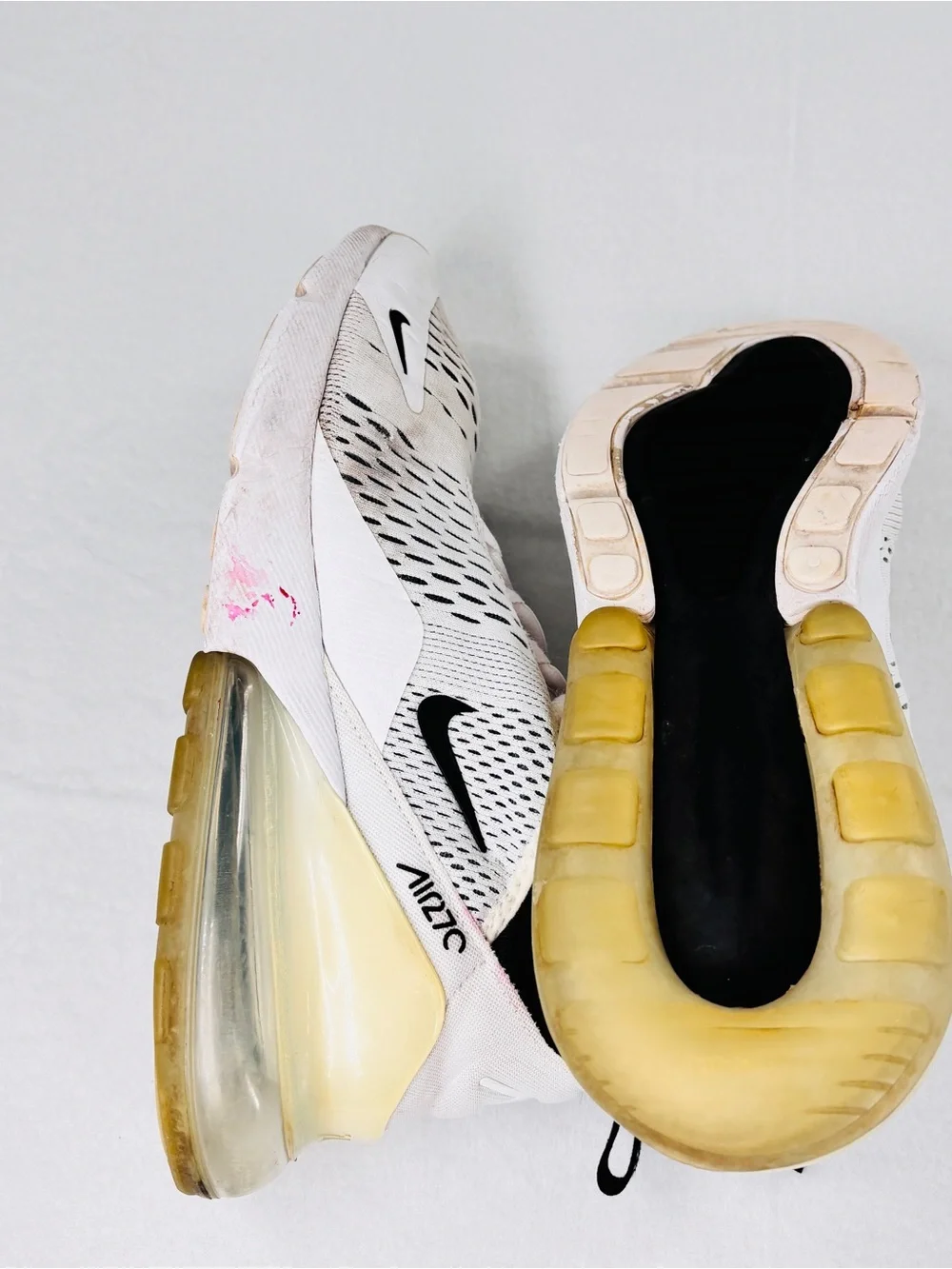 Nike Air Max 270 Womens White Black AH6789-100 Running Shoes Sneaker Size 10